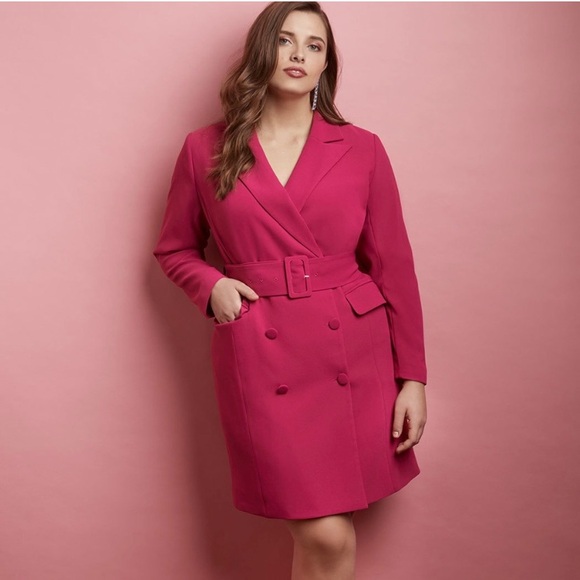 NWT ELOQUII Belted Blazer Dress in Very Berry Pink 20 - Picture 1 of 7